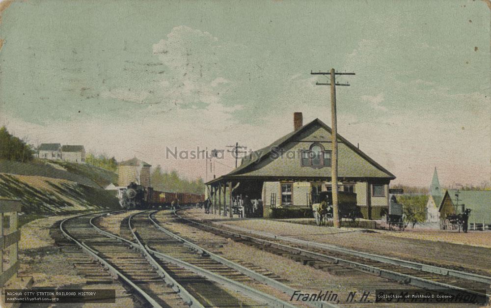 Postcard: Franklin, New Hampshire, Boston & Maine Railroad Station